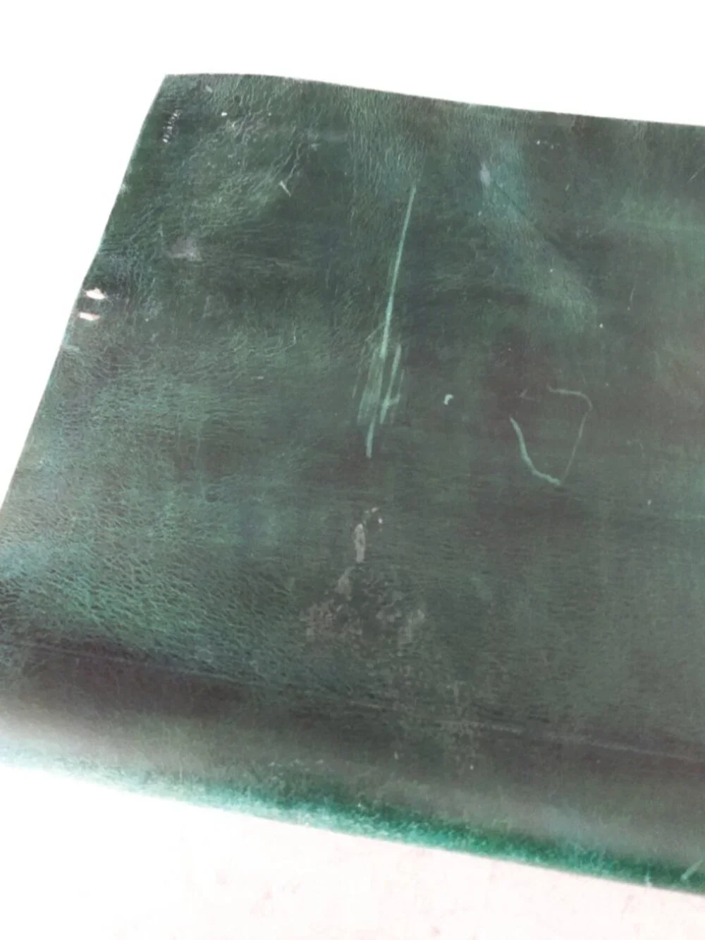 Vintage Leather Book Cover NAGY NORA Green Red Stars Handmade - Picture 10 of 16